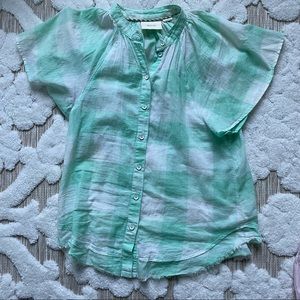 Maeve Anthropologie Gingham Button Up Blouse